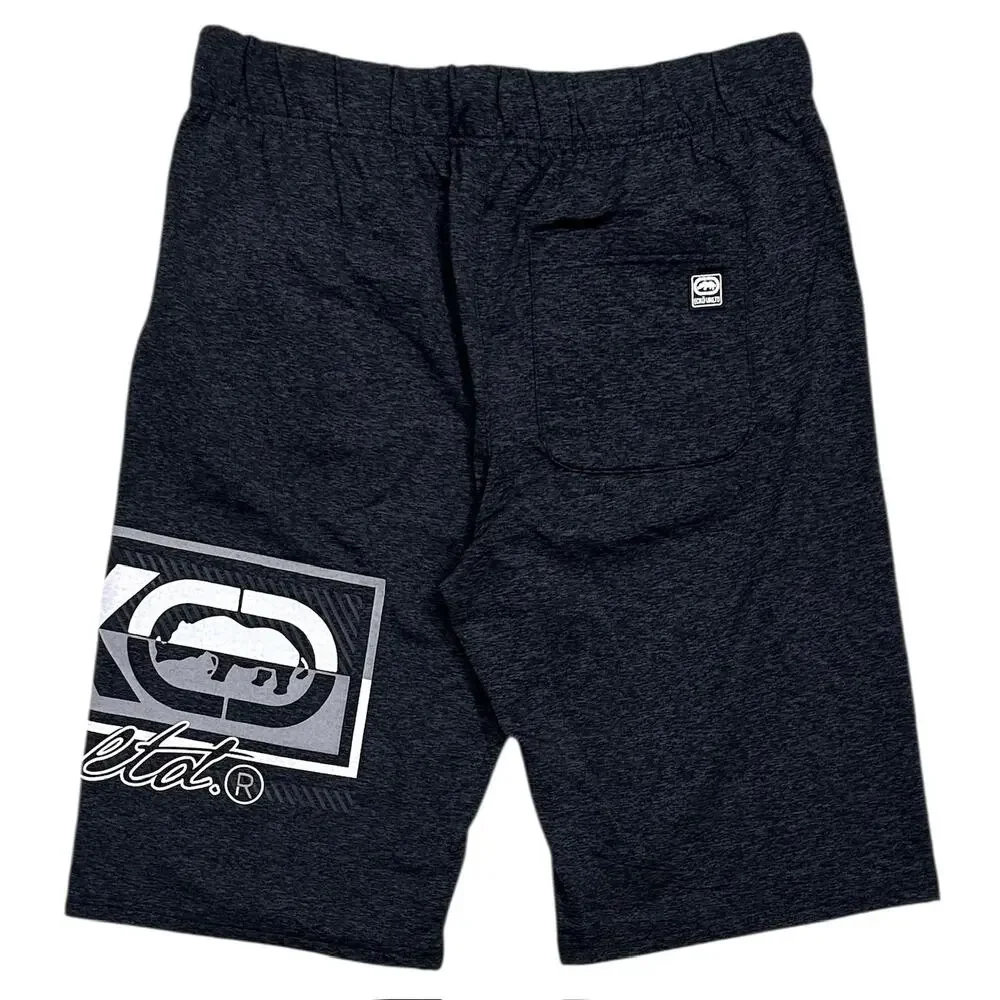 Ecko Unltd Men's Reflective Puff Print Activewear Shorts in Jet Black - Picture 2 of 4